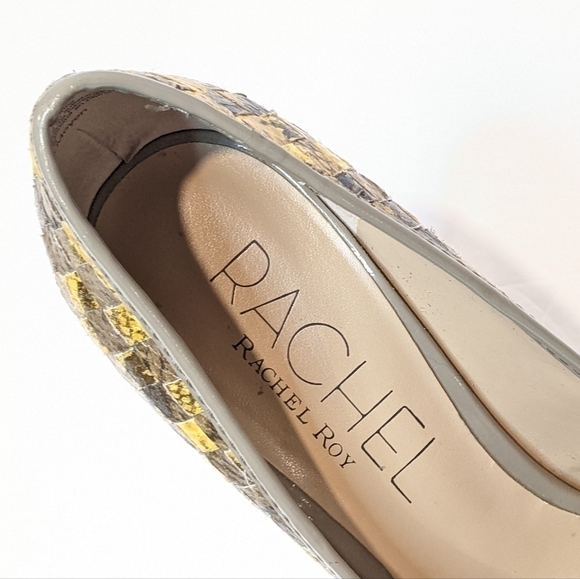 RACHEL Rachel Roy women’s patchwork peep toe heels sz 7 - Picture 8 of 10